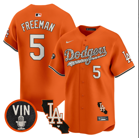 Men Los Angeles Dodgers 5 Freeman 2025 orange Limited Stitched Jersey